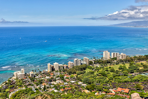 Scenic views and landscapes on and around Diamond Head on Oahu