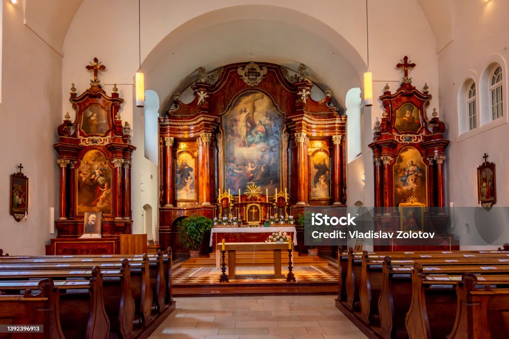Interiors of Capuchin church (Kapuzinerkirche) in Vienna, Austria Vienna - Austria Stock Photo