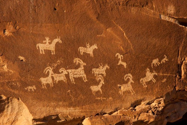 istock Sandstone Rock Wall With Petroglyphs in Arches National Park Utah 1392399894