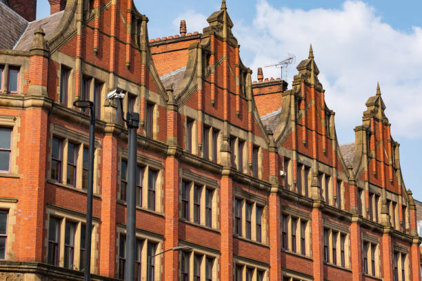 istock Old brick building in English city. 1392400076
