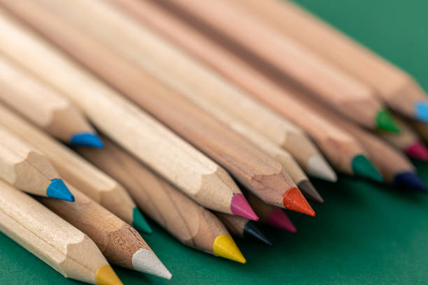 istock Close-up, multi-colored wooden pencils for drawing isolated. 1392401896