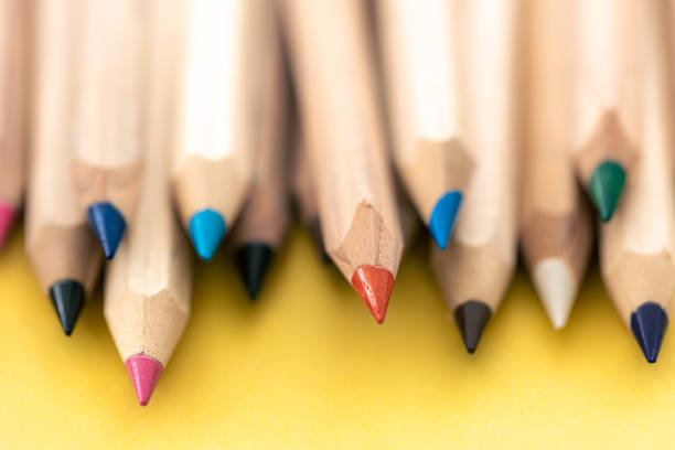 Row of colorful pencils