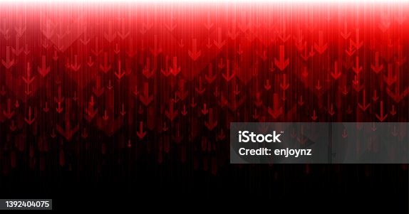 istock Red falling arrows background 1392404075