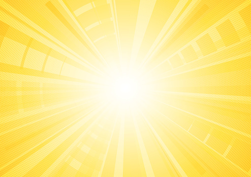 Abstract Bright yellow sun rays background