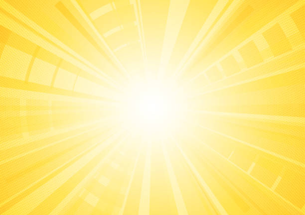 Abstract Bright yellow sun rays background vector art illustration