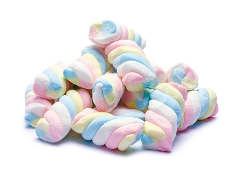Pile of Colorful Soft Spiral Marshmellow Cut Out.