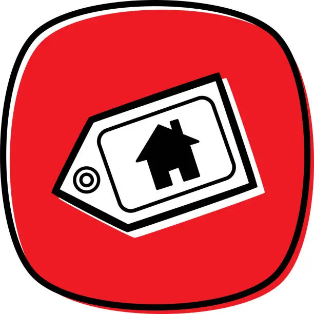 Vector illustration of House Sales Tag Doodle 2