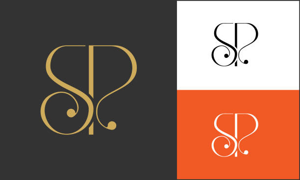 illustrazioni stock, clip art, cartoni animati e icone di tendenza di sp, ps luxury logo vector monogram basato sulle iniziali dell'alfabeto - letter p ornate alphabet typescript