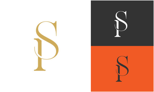 sp, ps роскошный логотип векторная монограмма на основе алфавитных инициалов - letter p stock illustrations