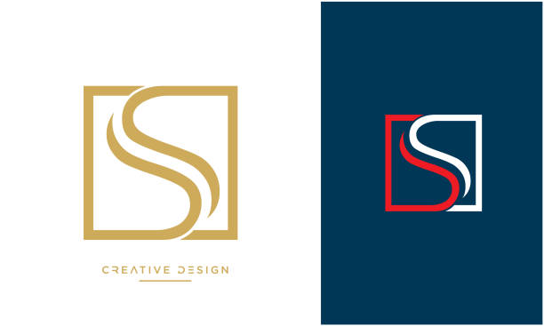 ss oder s alphabet initialen luxus logo vektor symbol monogramm - buchstabe s stock-grafiken, -clipart, -cartoons und -symbole