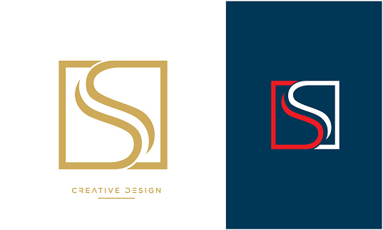 SS or S Alphabet Initials Luxury Logo Vector Icon Monogram