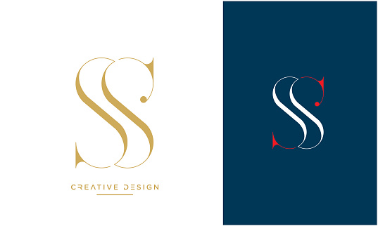 SS or S Alphabet Initials Luxury Logo Vector Icon Monogram