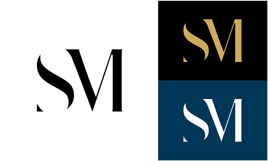 SM, MS Abstract Luxury Logo Vector Icon Monogram