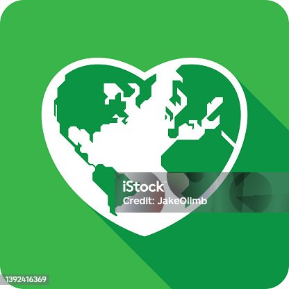 istock Heart Earth Icon Silhouette 2 1392416369