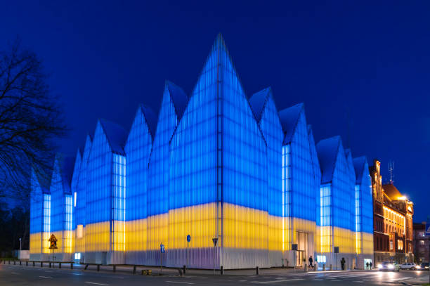04/09/2022. Szczecin, Poland. New and abstract, geometric shaped Philharmonic Concert Hall. stock photo