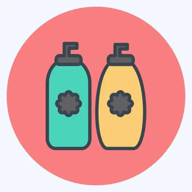Vector illustration of Icon Perfume Bottles. suitable for Spa symbol. color mate style. simple design editable. design template vector. simple symbol illustration