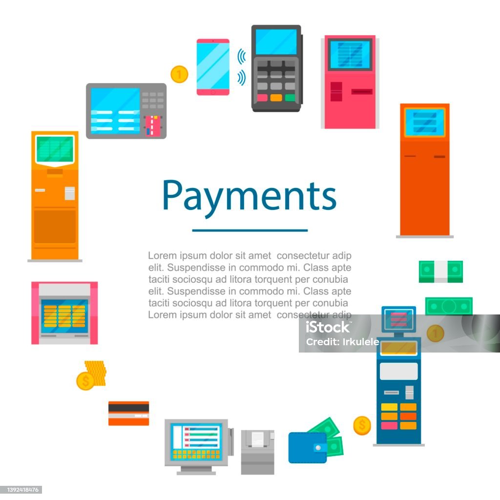 Payment Methods Vector Concept With Digital Currency Cash Money Stock Payment Methods Vector Concept With Digital Currency Cash Money Stock