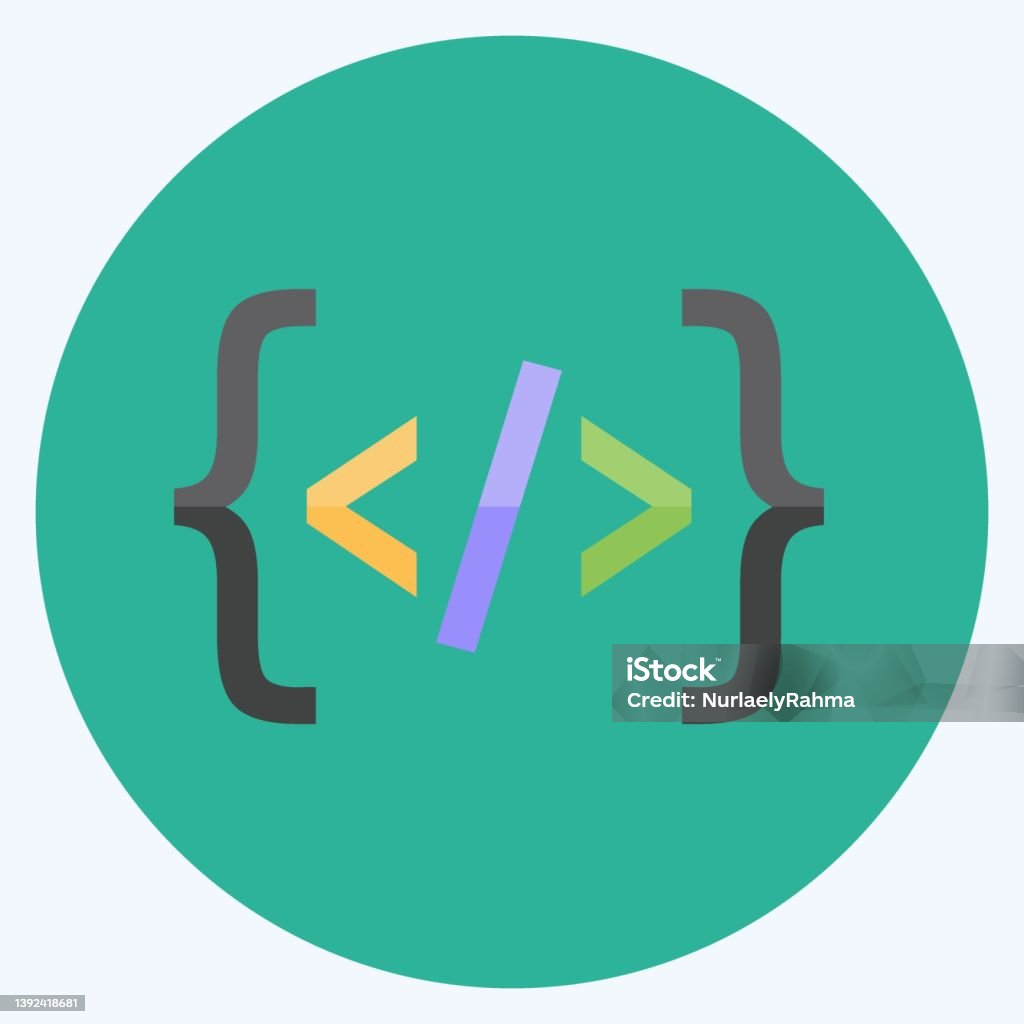Pemrograman Ikon Cocok Untuk Simbol Pemrograman Gaya Datar Desain ...