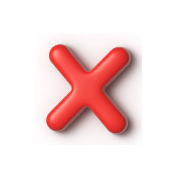istock Red cross icon isolated on white background with shadow. 3D rendering. 1392418776