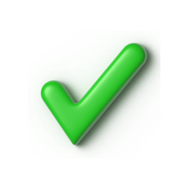 istock Green check mark icon isolated on white background with shadow. 3D rendering. 1392418777