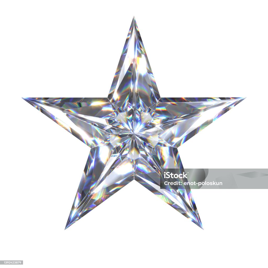 Diamond Star Diamond Star on white background Star - Space Stock Photo
