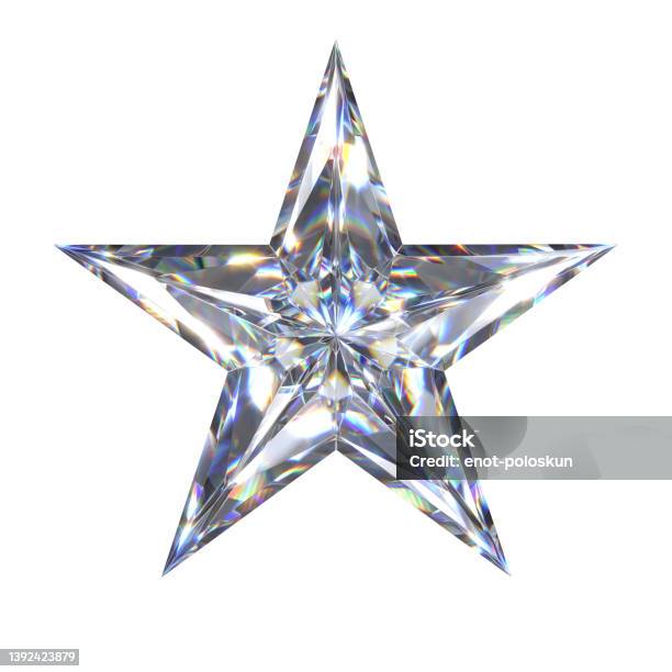 Diamond Star Stock Photo - Download Image Now - Star - Space, Star Shape, Diamond - Gemstone
