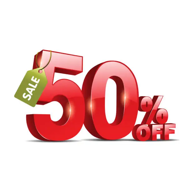 Vector illustration of Sale 50% off