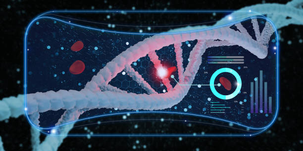 istock vr glasses medical diagnosis screen DNA digital interface hologram technology VR Metaverse 3d illustration 1392432861