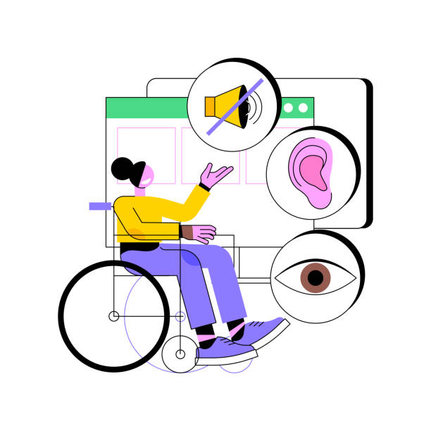 web accessibility program abstract concept vector illustration. - 傷殘人士設施 圖片 幅插畫檔、美工圖案、卡通及圖標