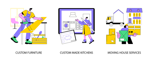 Interior Design Abstract Concept Vector Illustrations Stock ...