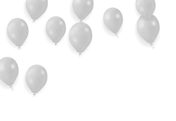 istock realistic isolated white balloons for celebration and decoration on the transparent background. 1392444316