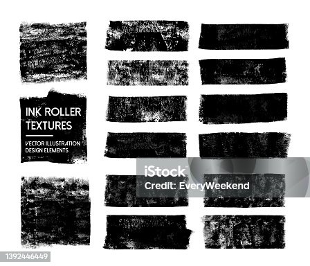 istock Ink roller, grunge and distressed texture. Vector illustration. 1392446449