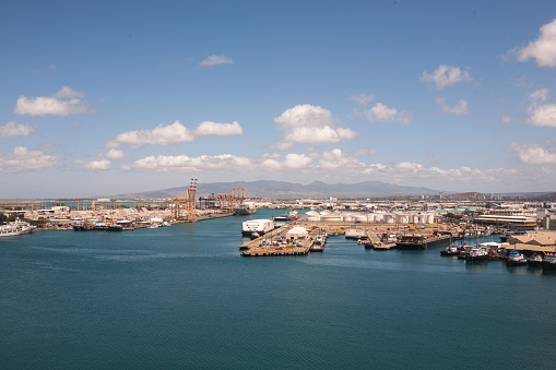 Honolulu - July 18, 2011 : View of boats docked at pier