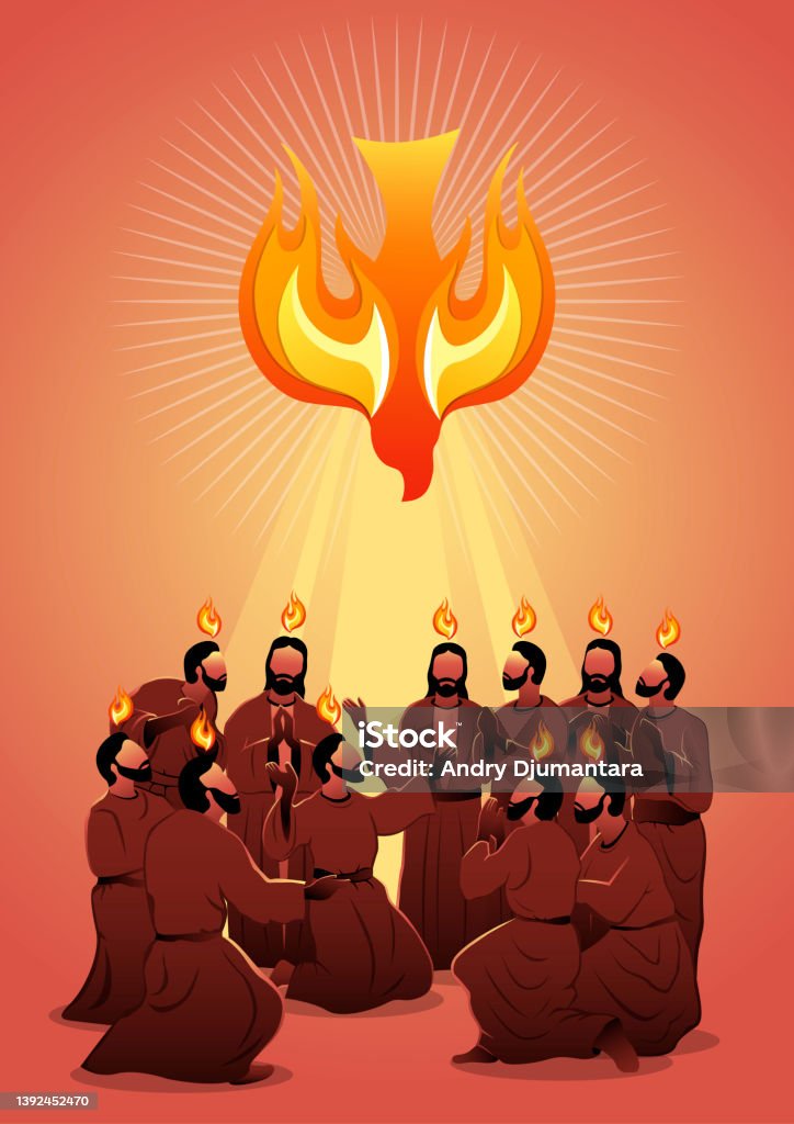 Pentecost Sunday Holy Spirit An illustration of Pentecost sunday holy spirit. Biblical Series Spirituality stock vector