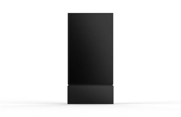 WiFi network Multi touch floor standing LCD ad display digital signage display touch monitor. 3d render illustration.