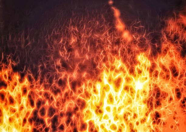 istock Illustration of a fiery burning flame 1392464722