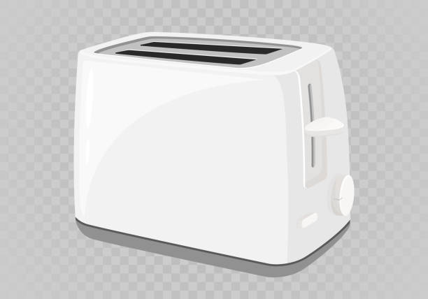 istock Toaster flat illustration. Graphic illustration of kitchen equipment isolated on white background. Isometric toaster. Cartoon style. 1392467763