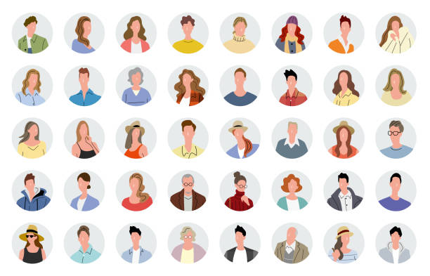illustrations, cliparts, dessins animés et icônes de matériel d’illustration vectoriel: jeu d’icônes de personne - homme 20 ans