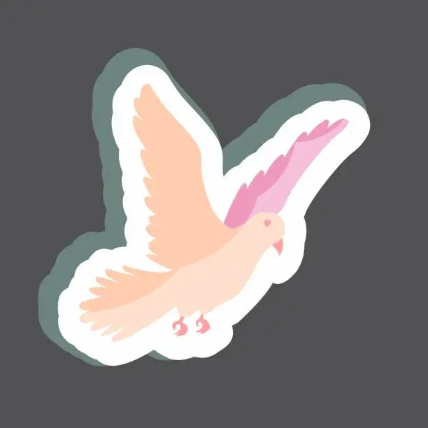 Vector illustration of Sticker Dove. suitable for animal symbol. simple design editable. design template vector. simple symbol illustration