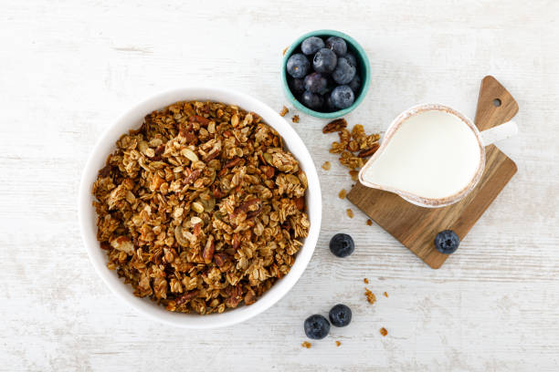 istock Granola with nuts and seeds, top view 1392471187