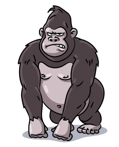 Vector illustration of Grumpy Gorilla