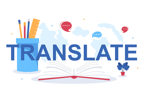 Translator or Translation Language Illustration. Say hello in Different Countries and Multilingual International Communication Cartoon Design