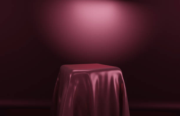 istock Luxury Elegant Podium With Cloth Dimmed Background Dark Colors Display Background Award Concept 3D Rendering 1392479685