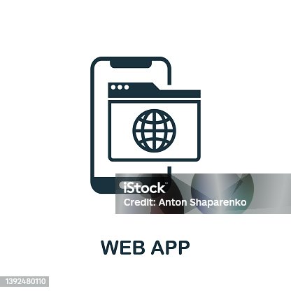 istock Web App icon. Simple element from app development collection. Filled Web App icon for templates, infographics and more 1392480110