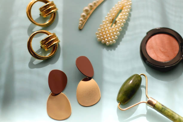 istock Beauty Products and Gold Accessories 1392482287