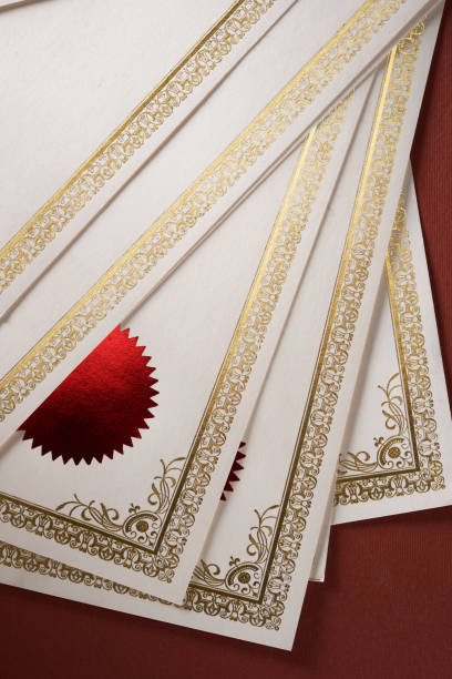group of certificate with red seal