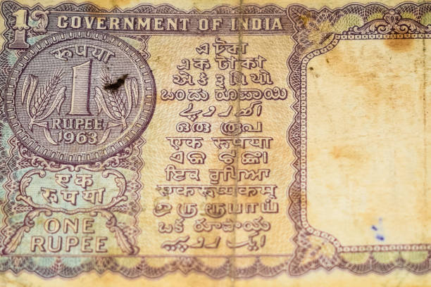 istock Old One Rupee notes combined on the table, India money on the rotating table. Old Indian Currency notes on a rotating table, Indian Currency on the table 1392484722