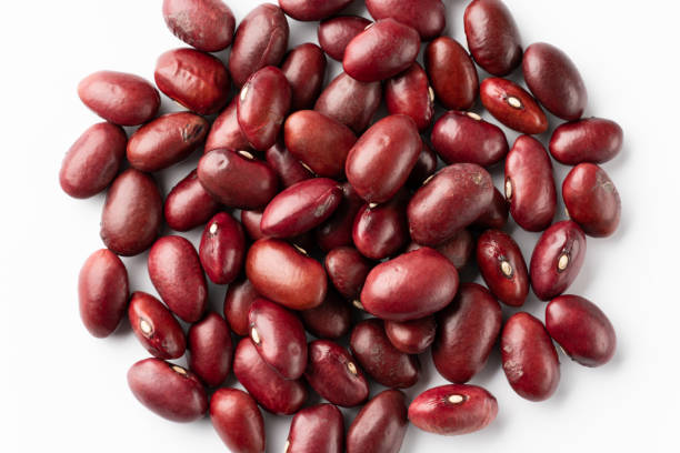 istock Red kidney beans on white background 1392484983