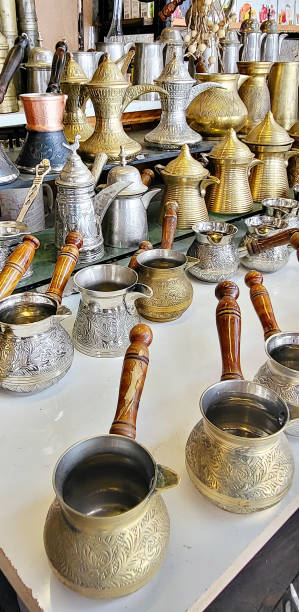 istock Cezves for turkish coffee in market 1392485351