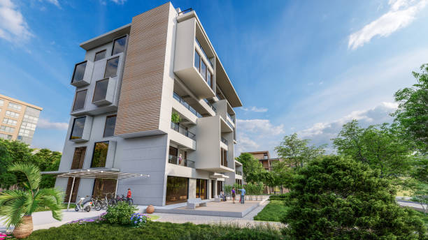 istock Modern  new residential building 1392486526